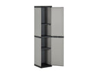 Garden storage cabinet with 3 shelves, grey-black, 34x40x168 RJOM07497