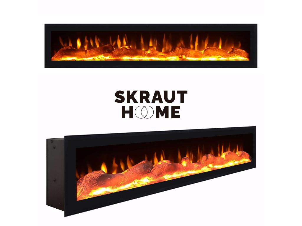 TV Stand/Bench 150x45x35cm For TVs up to 65" Electric Fireplace Black MHIT51134