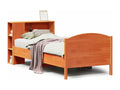 Bookcase bed without brown wax mattress 90x190 cm solid pine NTHK60251