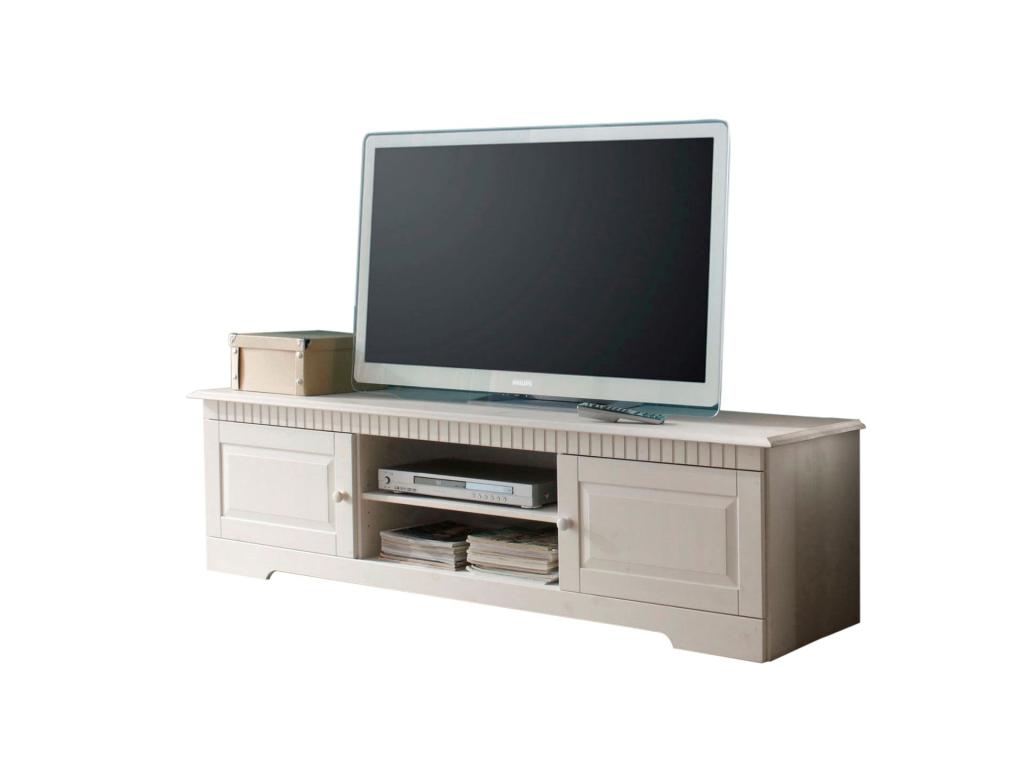 Elariva - TV stand with 2 doors in white pine ZWUT53705