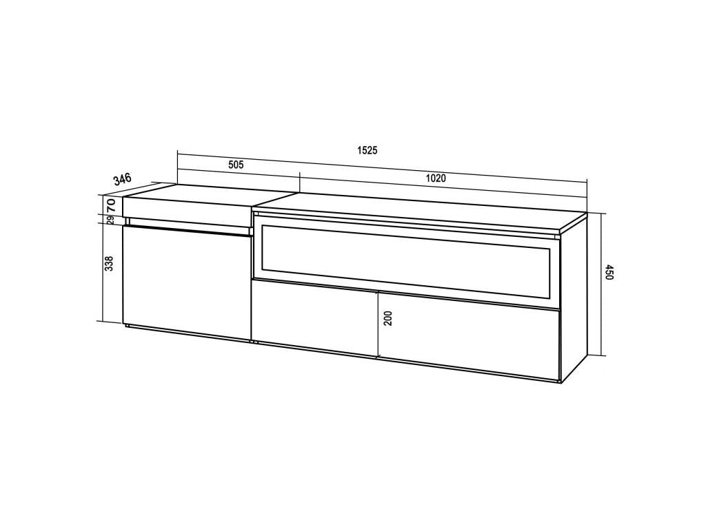 TV Stand/Bench 150x45x35cm For TVs up to 65" Electric Fireplace Black MHIT51134