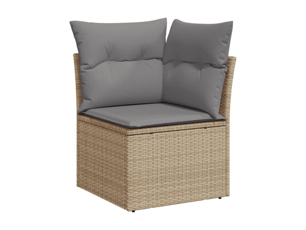 6-piece beige resin wicker garden furniture set with cushions RBJS24005
