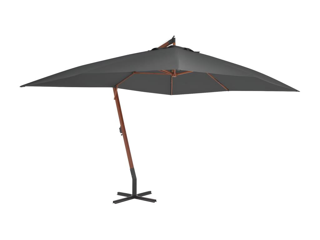 Cantilever parasol with wooden pole, 400x300 cm, Anthracite, UHTT48085