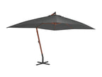 Cantilever parasol with wooden pole, 400x300 cm, Anthracite, UHTT48085