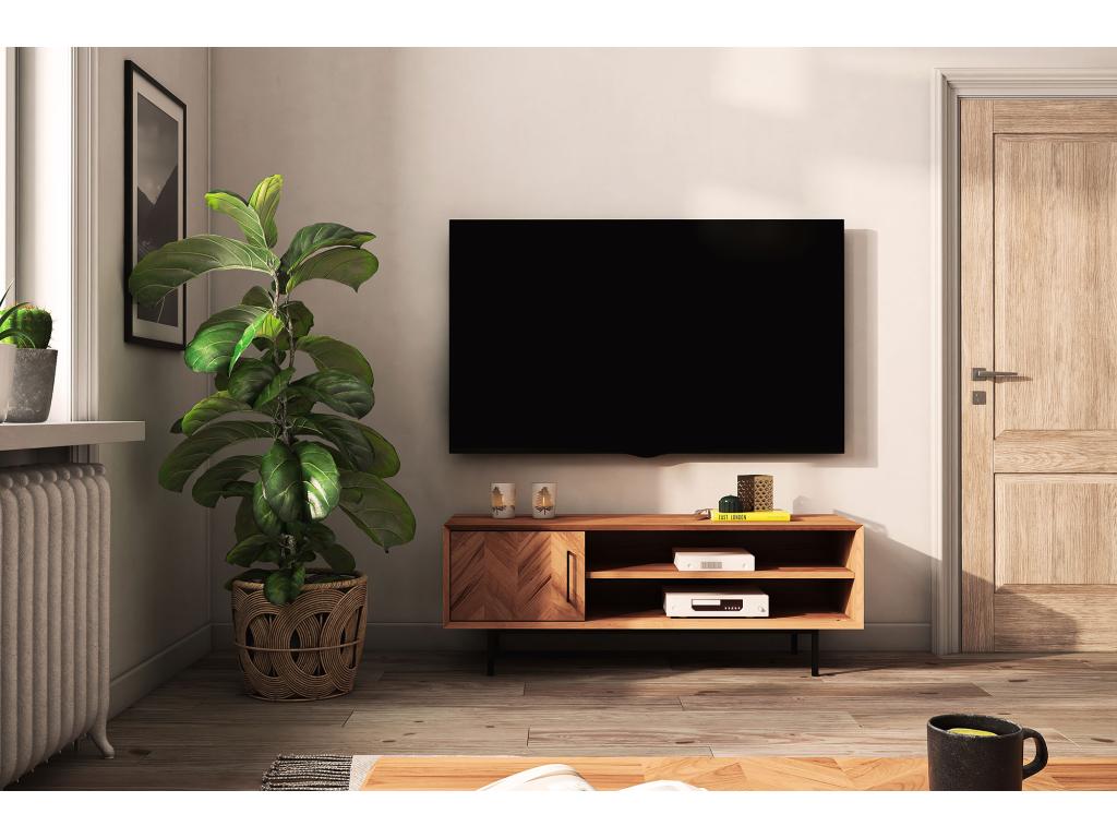 Elariva - TV unit with doors in natural oiled beech heartwood VRVJ21338