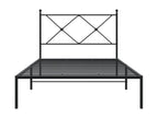 Metal bed frame without mattress with black headboard 100x190cm SLXJ85692