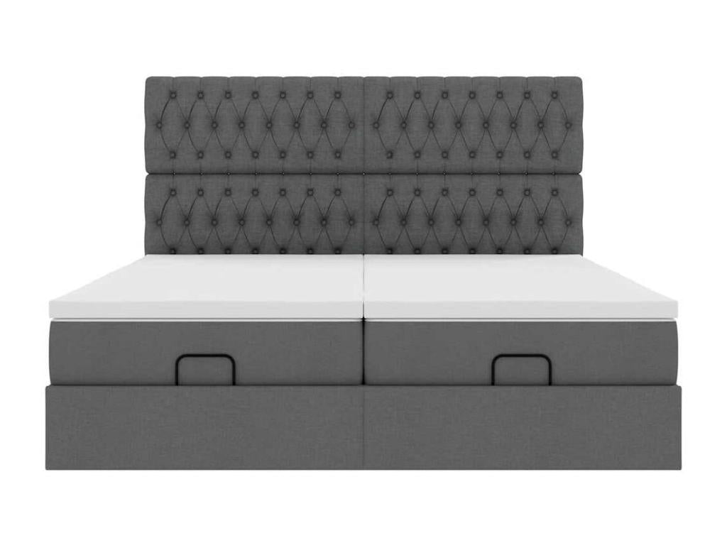 Boisona bed frame with dark grey mattress 160x200cm fabric SQOZ31093