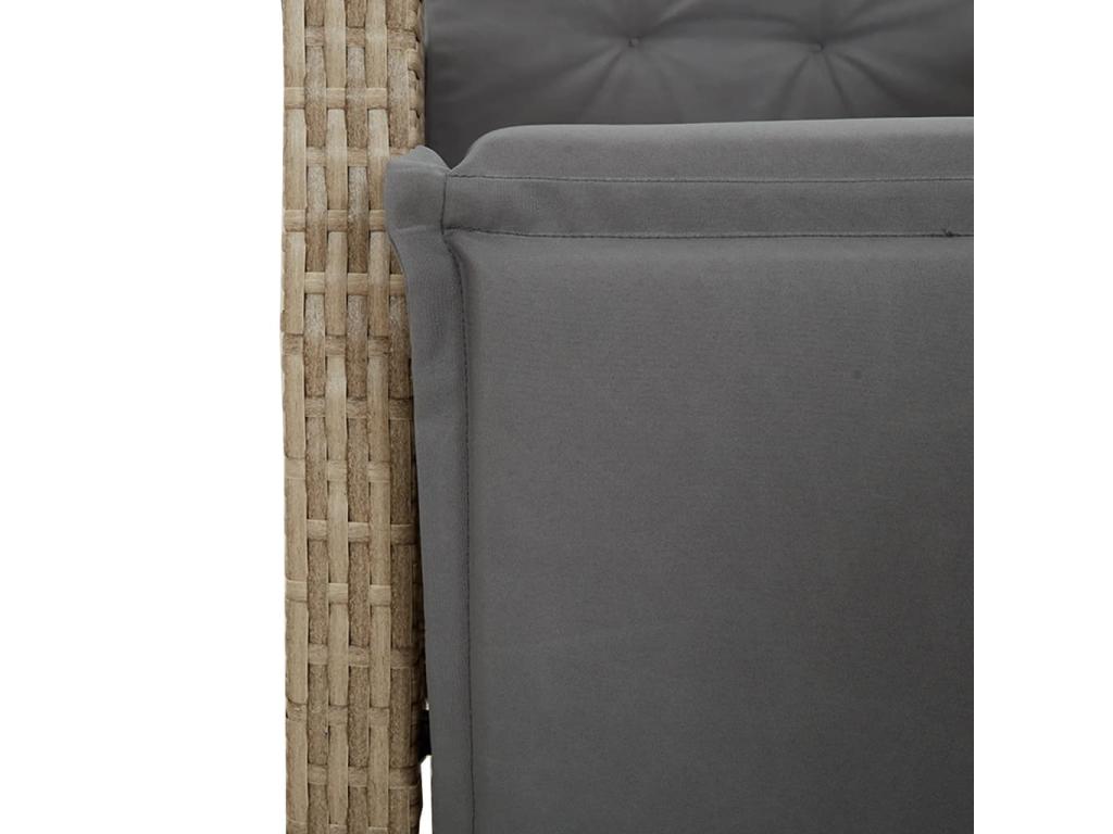 5-piece garden dining set with cushions, beige poly rattan VMMM83885