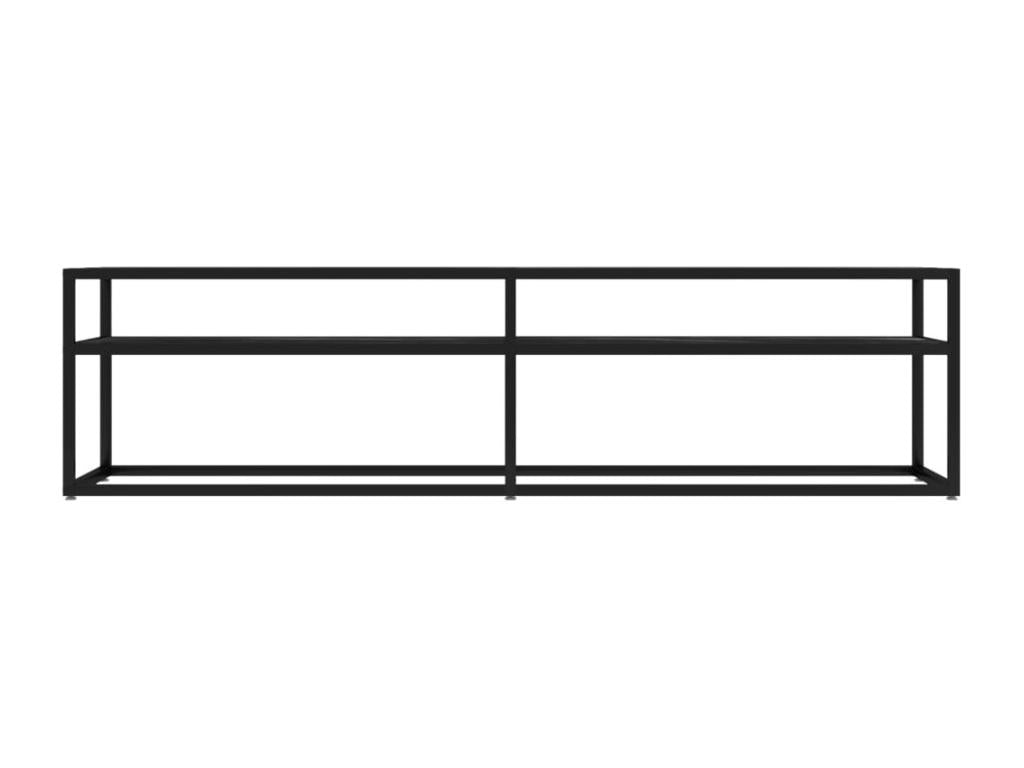 Black Marble TV Stand 160x40x40.5 cm Tempered Glass ABIF96001