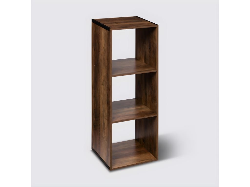Dark brown wooden shelf - Length 34 x Depth 32 x Height 100 cm ERZK53715