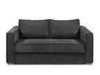 3-seater express convertible sofa in anthracite grey corduroy - 140 cm sleeping area - 18 cm mattress Elariva YDRP94357