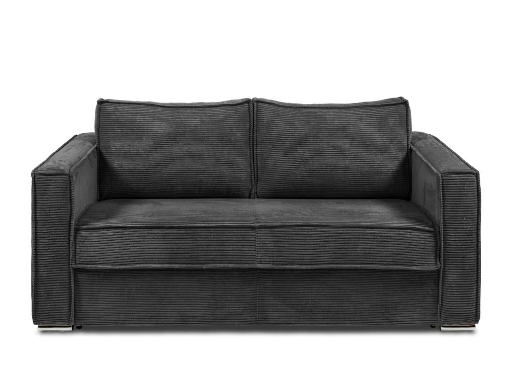 3-seater express convertible sofa in anthracite grey corduroy - 140 cm sleeping area - 18 cm mattress Elariva YDRP94357