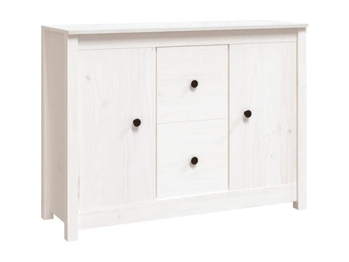 White Buffet 100x35x74 cm Solid Pine Wood QAHD03305