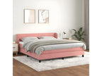 Upholstered bed base with mattress, Pink, 160x200 cm, Velvet, OIVQ02004
