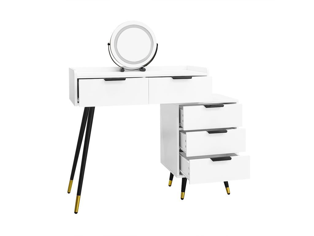 Boisona Dressing Table with LED Mirror and Sliding Shelf, White, SPLN39481