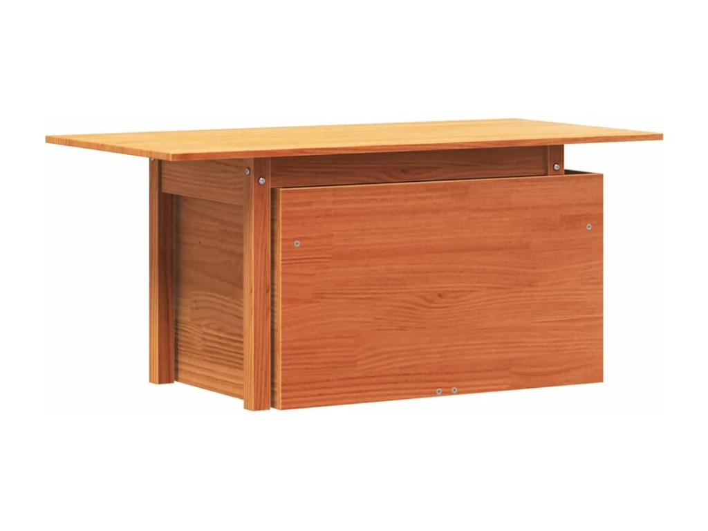 Garden table, brown wax finish, 100x50x75 cm, solid pine wood, TKLJ67872