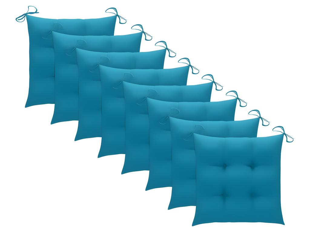 Folding outdoor chairs, set of 8, with cushions, Elariva wood, MRUX97864