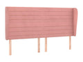 Headboard with wings, Pink, 203x23x118/128 cm, Velvet, NTNO93640