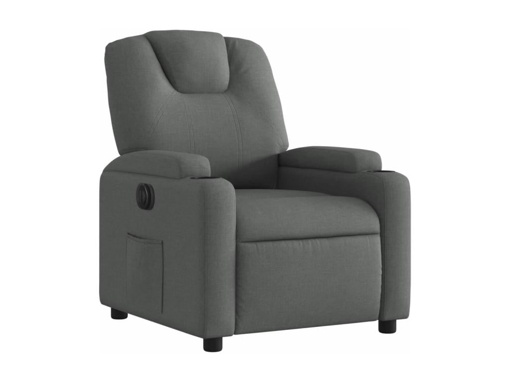 Electric Recliner Chair Dark Grey Fabric IVNY84480