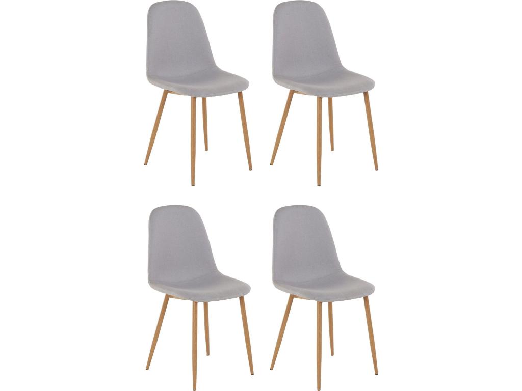 Boisona - Set of 4 light grey plastic dining chairs OYPB89205