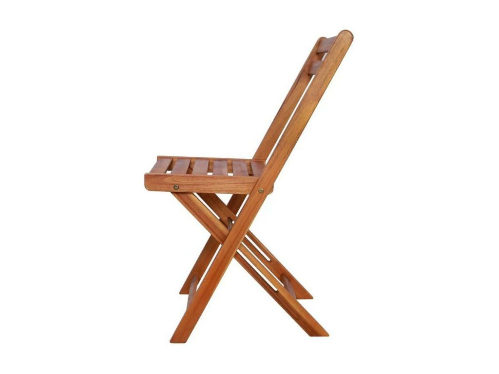 Boisona Folding Garden Chair, Solid Dark Wood - Set of 2 DSPO90685