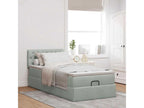 Ottoman bed frame with light grey 80x200 cm velvet mattress OQLN28120