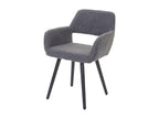 Elariva-A50 II Retro 1950s Style Dining Chair - Grey Fabric, Dark Legs BXDG94548