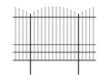 Garden fence with spear-shaped top, steel, 1.75-2 x 6.8 m, black, ROVU17644