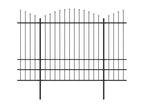 Garden fence with spear-shaped top, steel, 1.75-2 x 6.8 m, black, ROVU17644