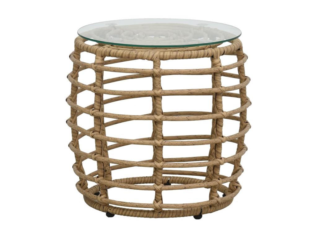 Set of 3 pcs Wicker Resin Oak BYYR89785