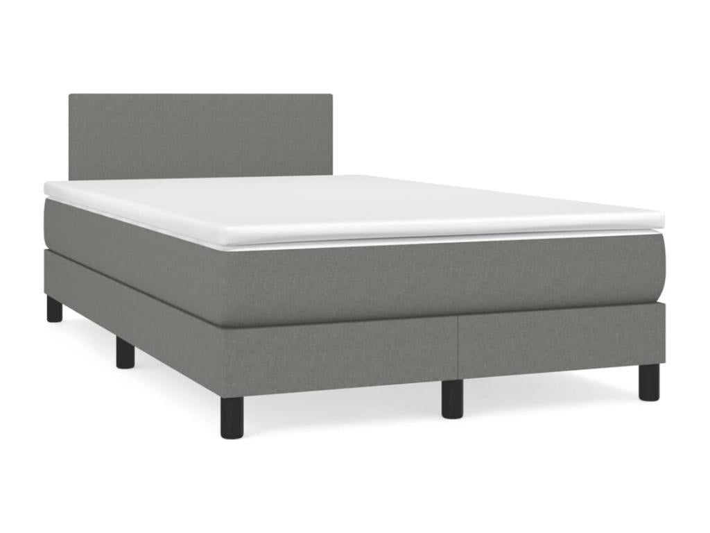 Bed base with LED mattress, dark grey, 120x190 cm, fabric UPKP93152