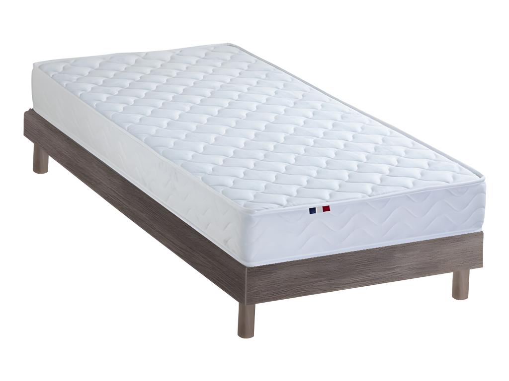 Latex Mattress and Slatted Base Set in Grey Oak - Dimensions - 90x190 cm FGVQ57459