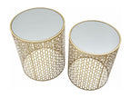 Set of 2 sculpted tables in gilded metal, 41x50-37.5x47 cm RNBM17128