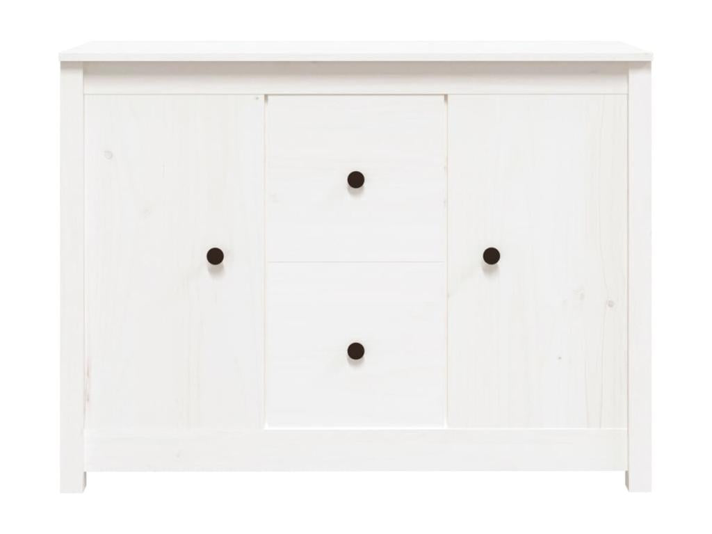 White Buffet 100x35x74 cm Solid Pine Wood QAHD03305