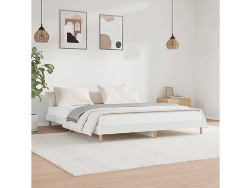 White bed frame 120x200 cm engineered wood EQNT22842