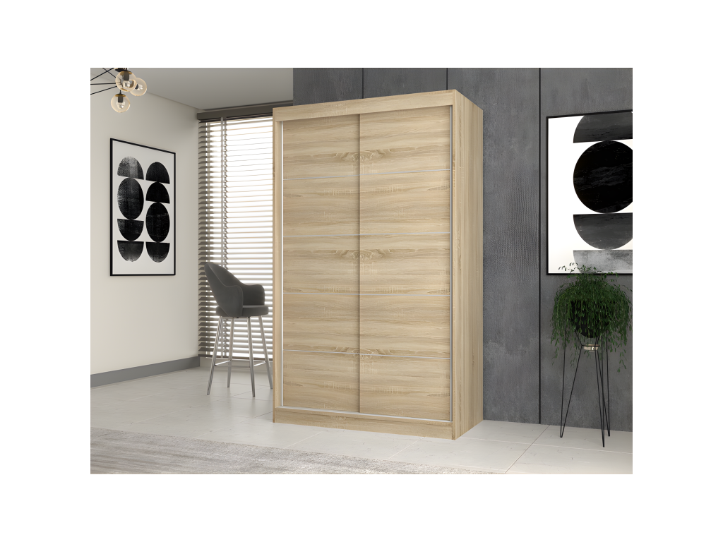 Elariva - 2-Door Sliding Wardrobe - 120cm Wide - 2-Door Bedroom Wardrobe KMPT73110