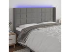 Dark Grey LED Headboard 163x16x118/128 cm Fabric EBKV01762