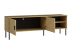TV stand with 2 doors and 2 shelves - Natural and black - Boisona IHJZ91193
