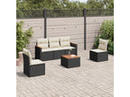 6-piece garden furniture set with cushions, black woven resin CHGY15513