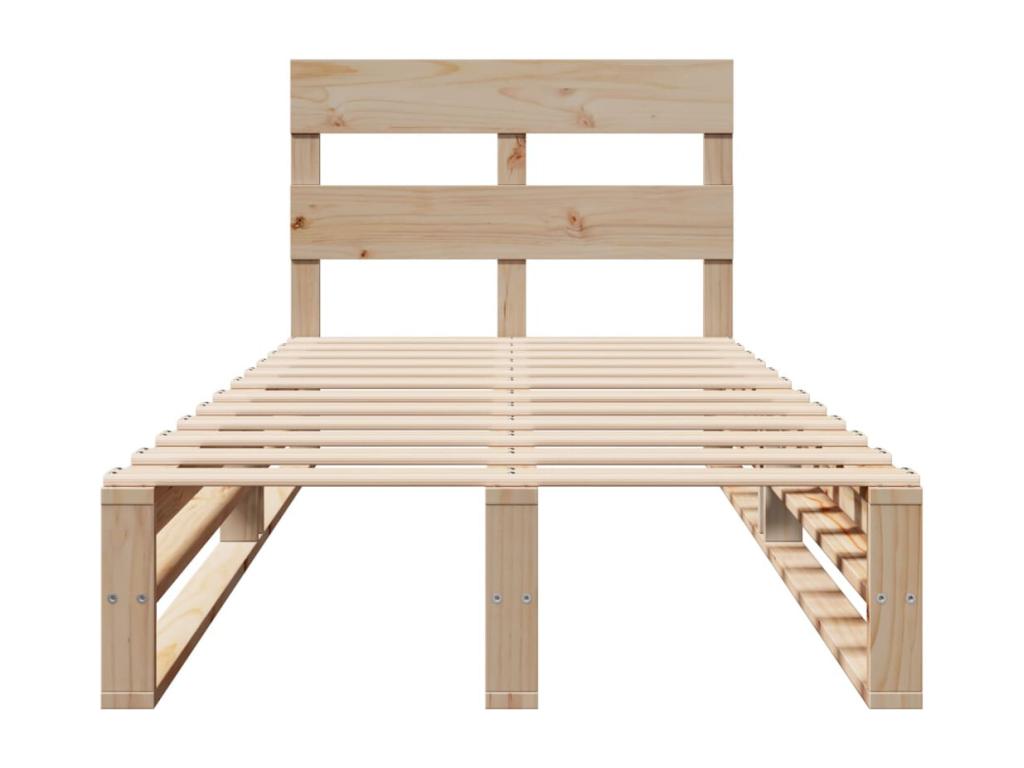 Bed frame without mattress 90x200 cm solid pine wood AVCC07924