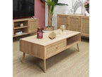 Elariva - Coffee Table with 1 Drawer, Wood Effect and Rattan Front GIVL61476