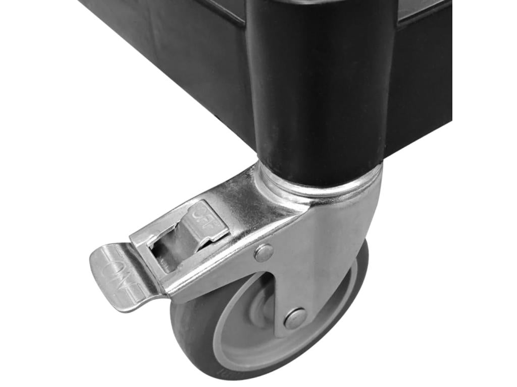 Black 3-tier trolley 99x50x96 aluminum RLUE09376