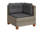 5-piece garden furniture set with grey resin wicker cushions BKJT88516