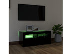 TV stand with LED lights, black, 90x35x40 cm, HXPE57975