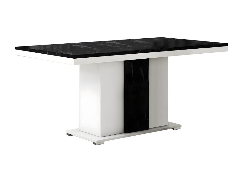 Elariva - Dining Table with White Central Pedestal and Black Marble Look RZSE77412