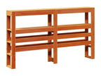 Bed frame without mattress, brown wax finish, 140x190cm, solid pine wood, AJDE36335