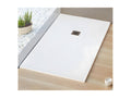 Extra-flat 80x90 cm rectangular white slate-effect shower tray AFGA99251