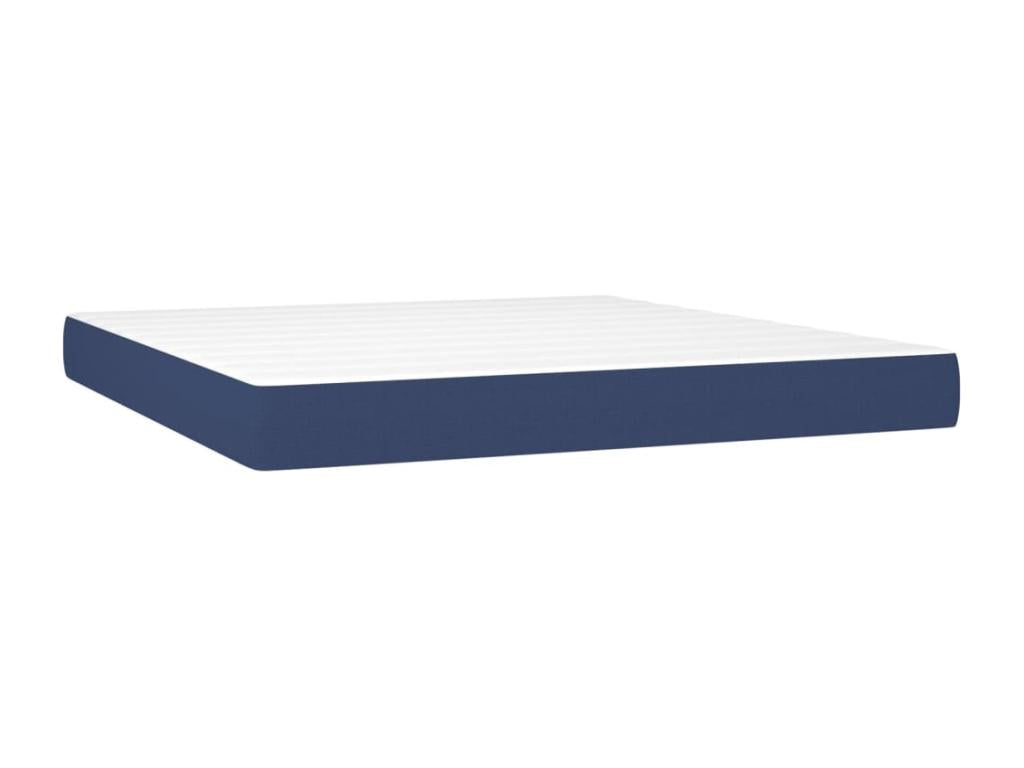 Upholstered bed base with mattress, blue, 180x200 cm, fabric CZIS28596