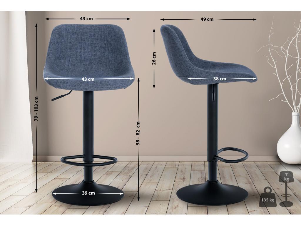 Bar stools - Fabric / Metal - Blue - Elariva JRQB26495