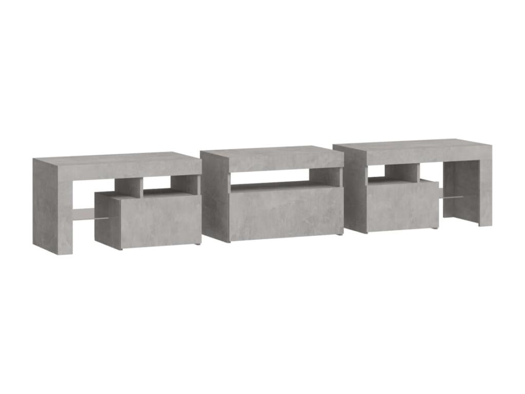 TV stand with LED lighting, concrete grey, 200x36.5x40 cm, TKWQ27729